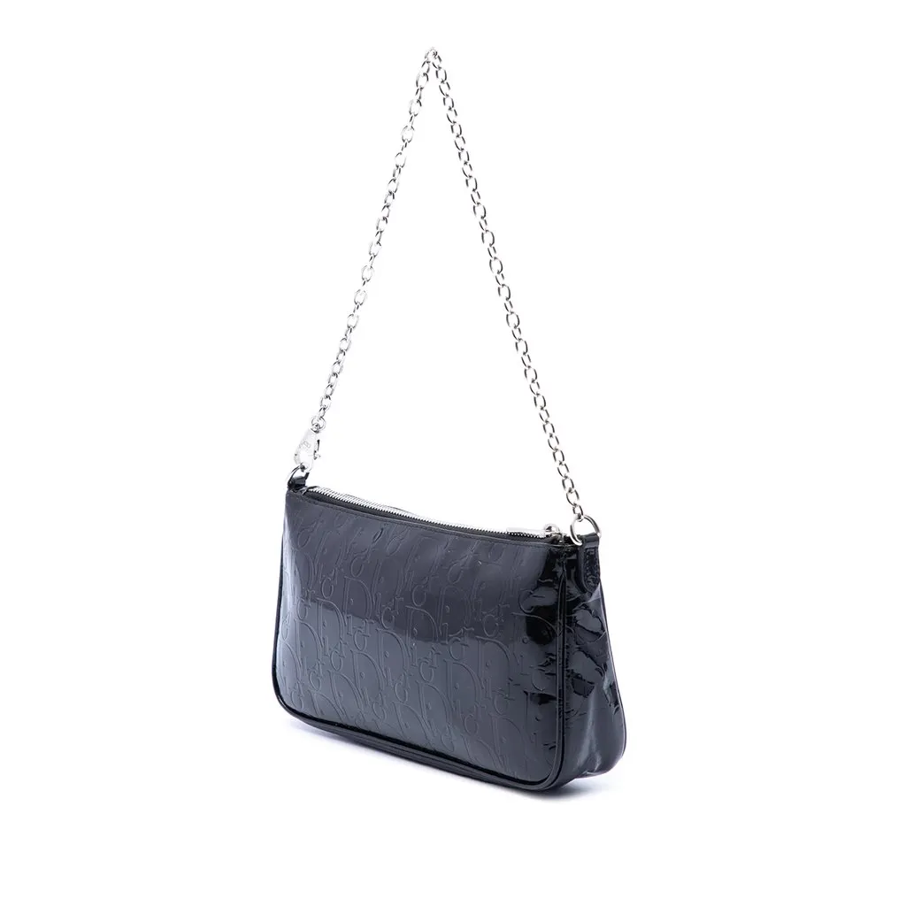 Dior Diorissimo Patent Shoulder Bag Black Leather Very good - Back View