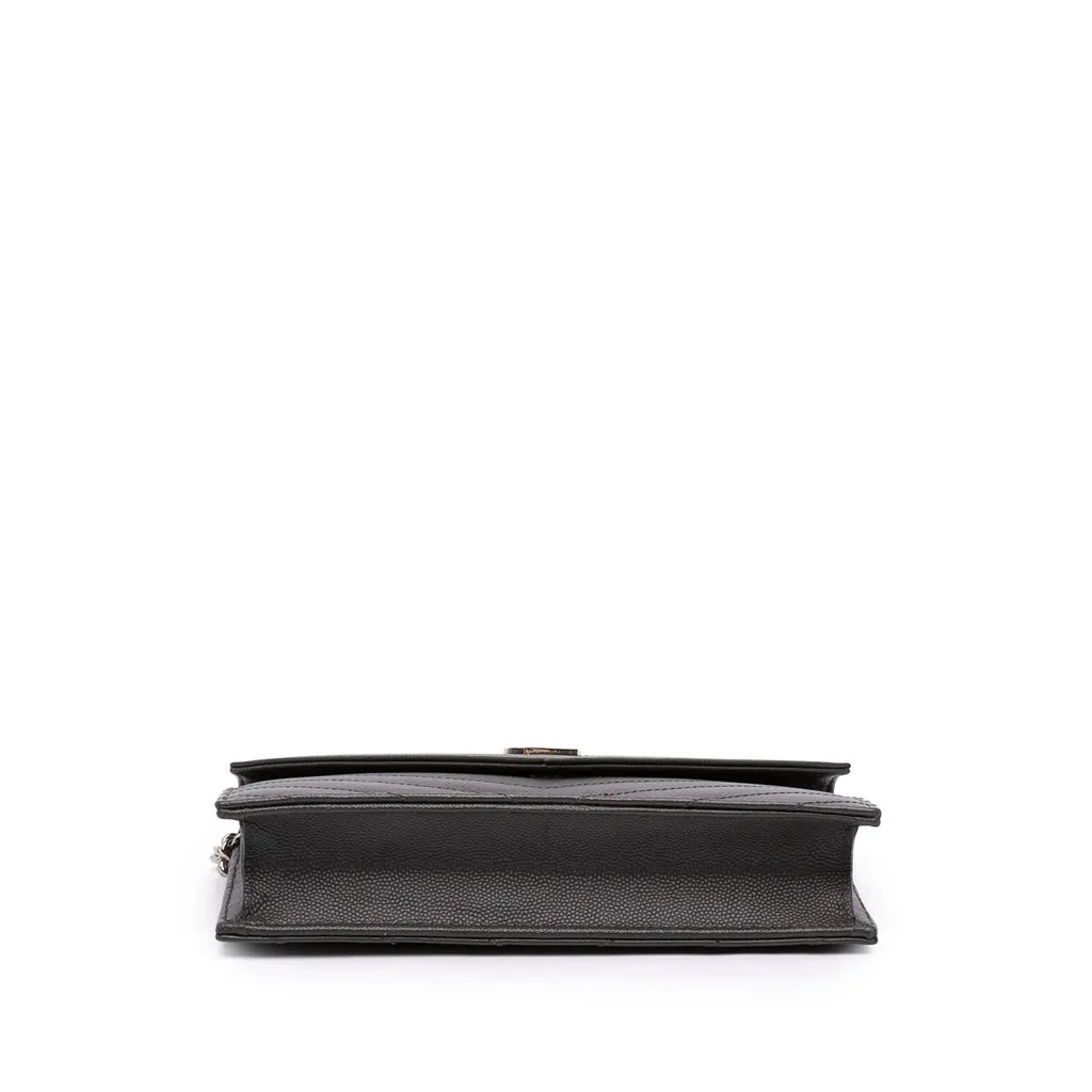 Saint Laurent Grain De Poudre Chevron Cassandre Envelope Chain Wallet MultiColor Leather Very good - Inside View