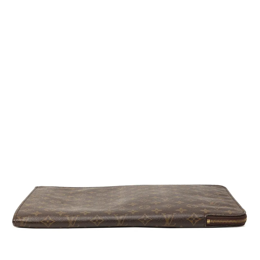 Louis Vuitton Monogram Poche Documents Portfolio Brown Good - Inside View