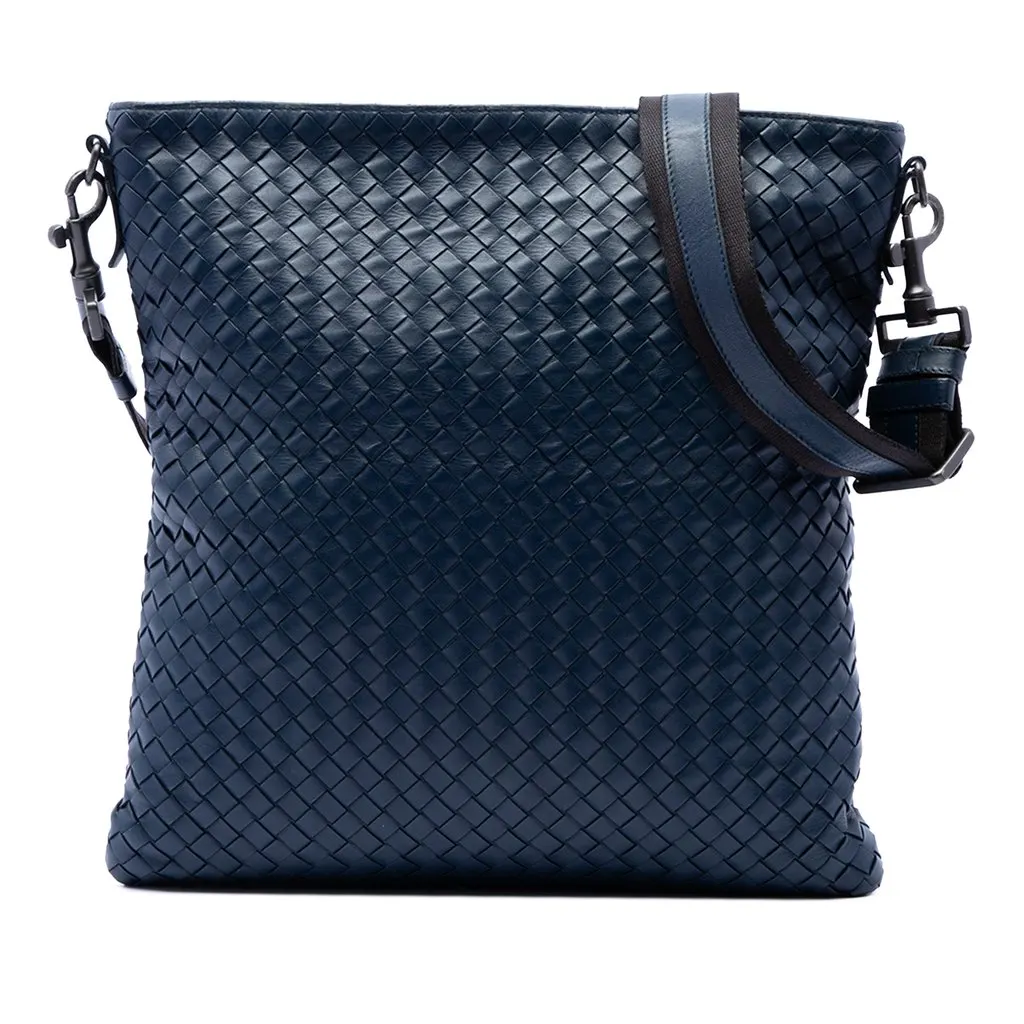 Bottega Veneta Nappa Intrecciato VN Crossbody Blue Leather Very good - Front View