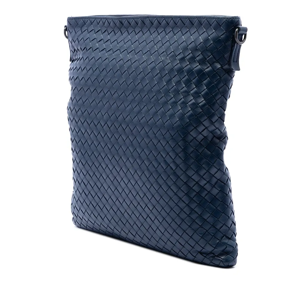 Bottega Veneta Nappa Intrecciato VN Crossbody Blue Leather Very good - Back View
