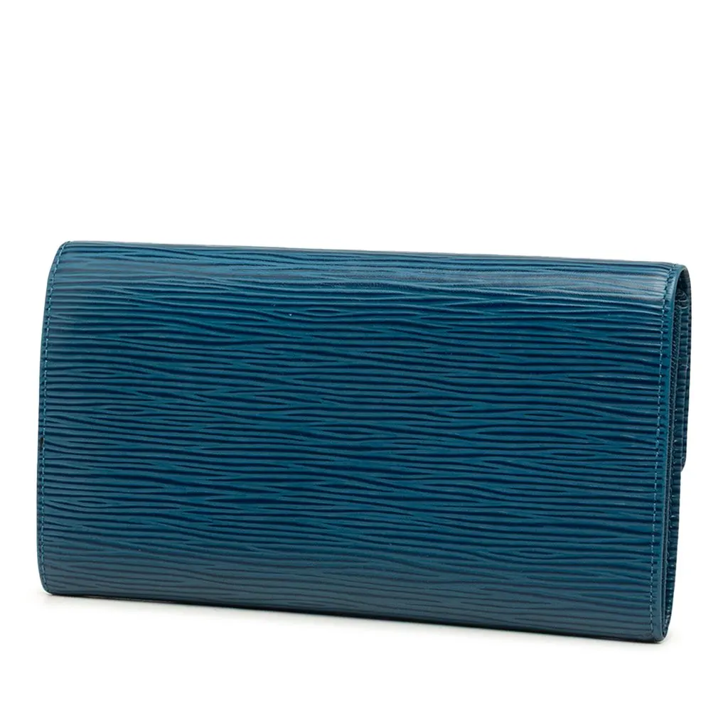 Louis Vuitton Epi Sarah Long Wallet Blue Leather Very good - Back View