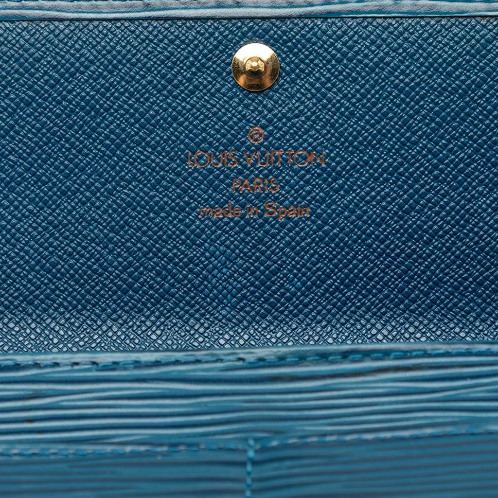 Louis Vuitton Epi Sarah Long Wallet Blue Leather Very good - Box View