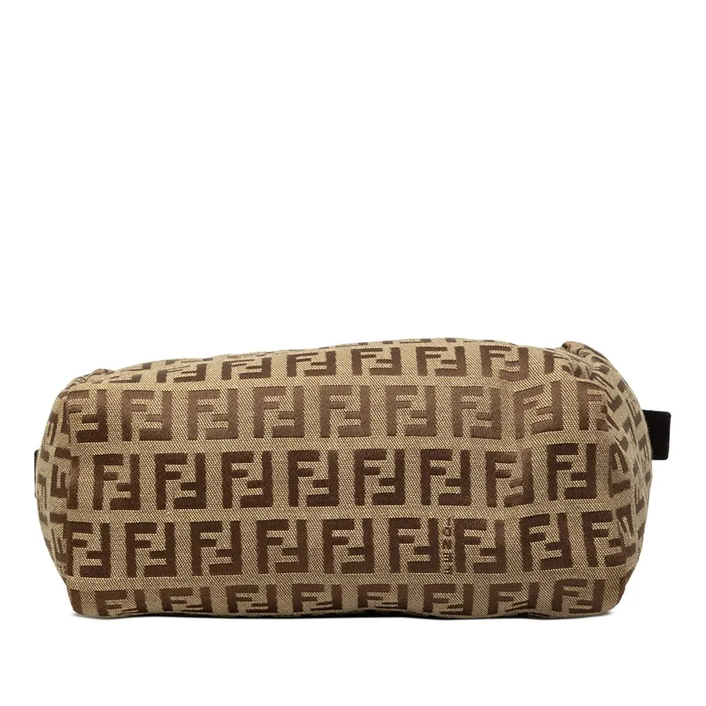 Fendi Mini Zucchino Canvas Handbag Beige Good - Inside View