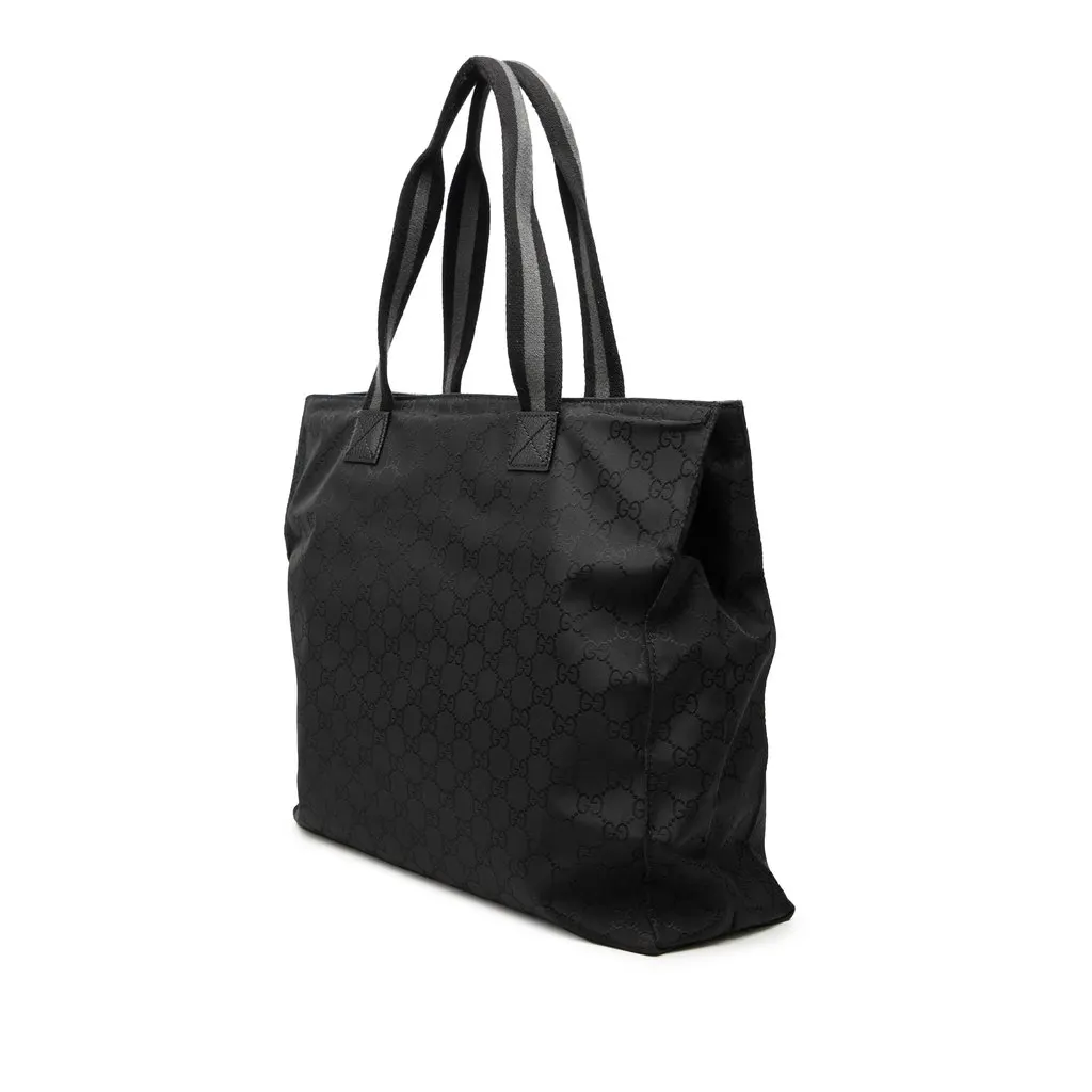 Gucci GG Nylon Web Tote Black Very good - Back View