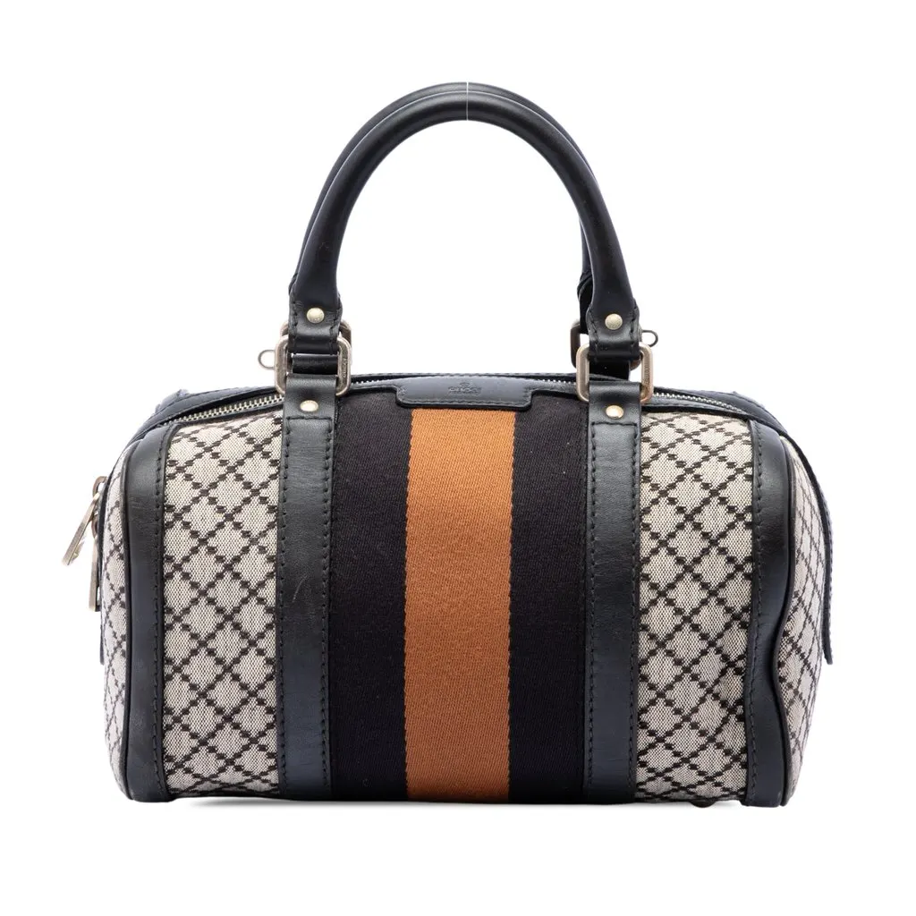 Gucci Small Diamante Canvas Web Joy Boston Bag Beige Very good - Front View