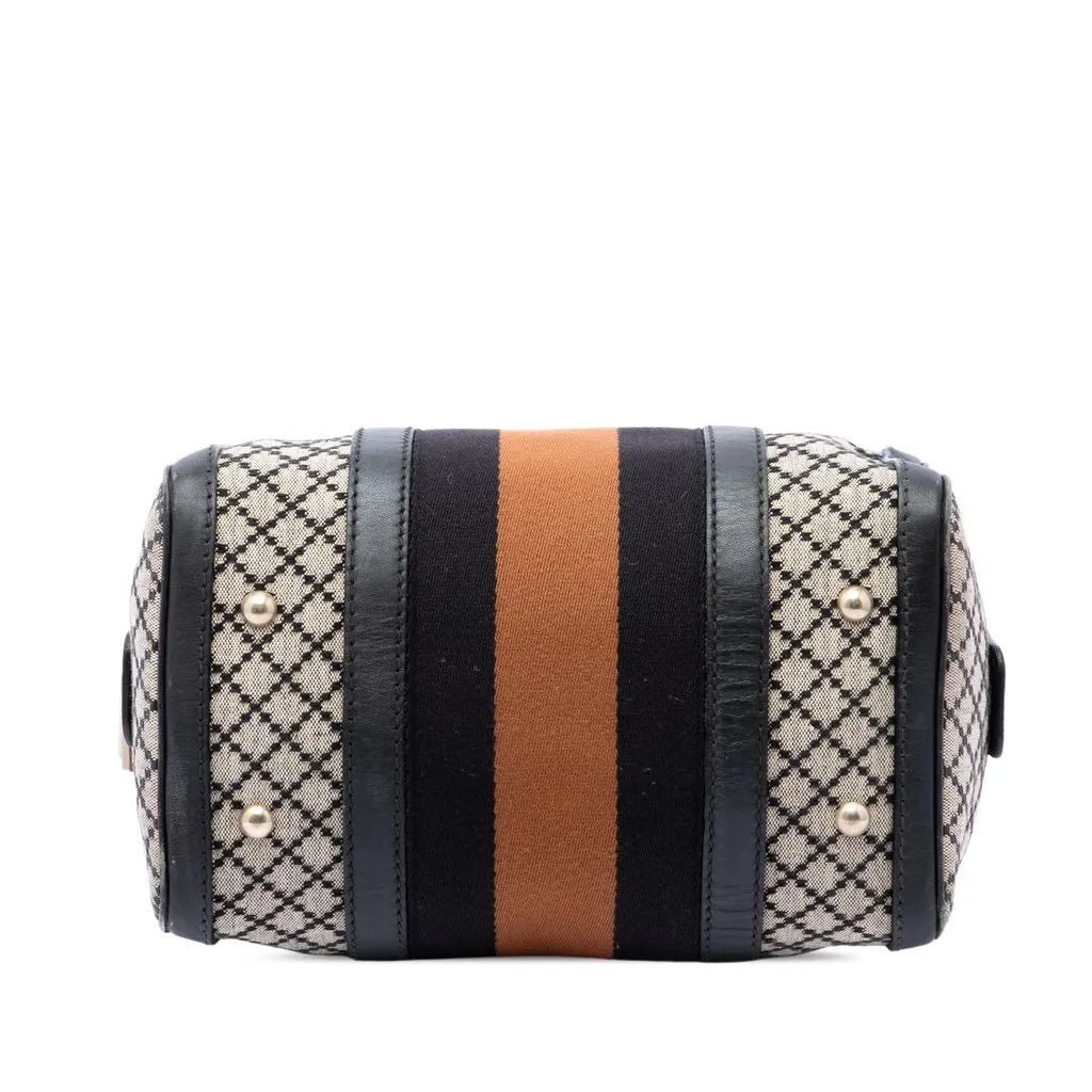 Gucci Small Diamante Canvas Web Joy Boston Bag Beige Very good - Inside View