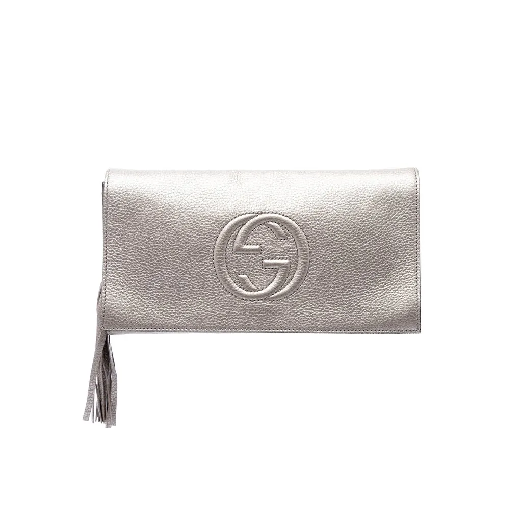 Gucci Metallic Calfskin Soho Disco Clutch