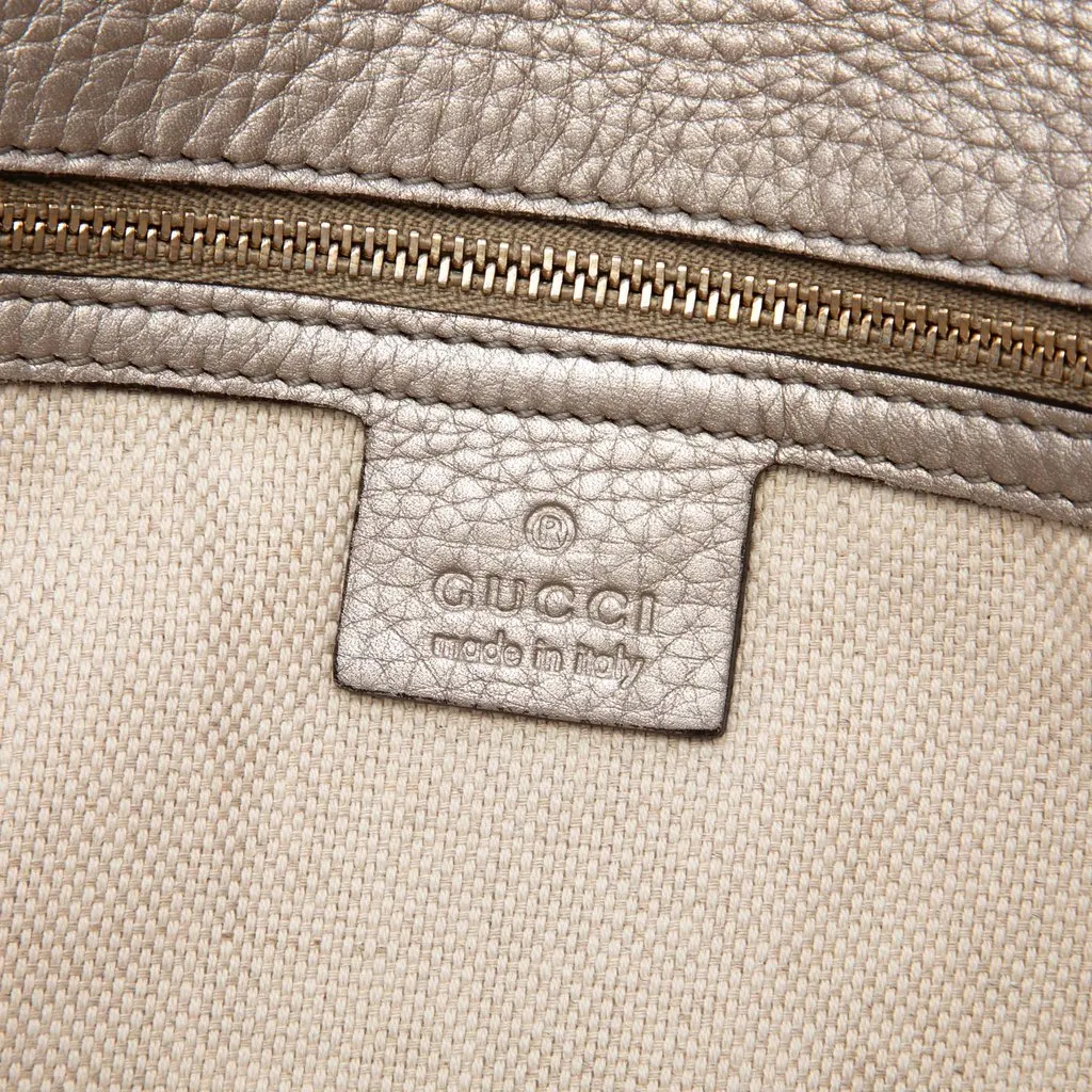 Gucci Metallic Calfskin Soho Disco Clutch Gold Leather Very good - Box View