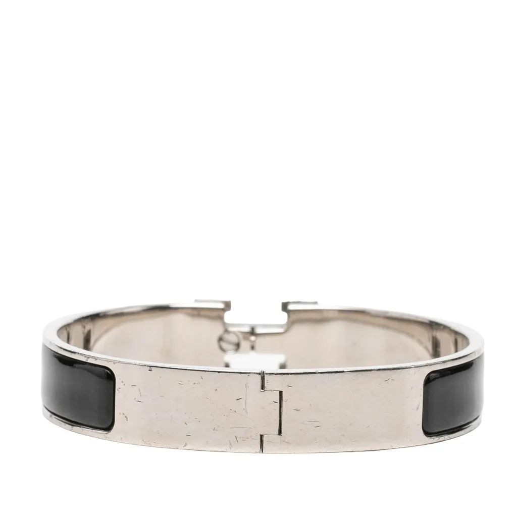 Hermès Narrow Enamel Clic H Bracelet PM Black Enamel Very good - Inside View