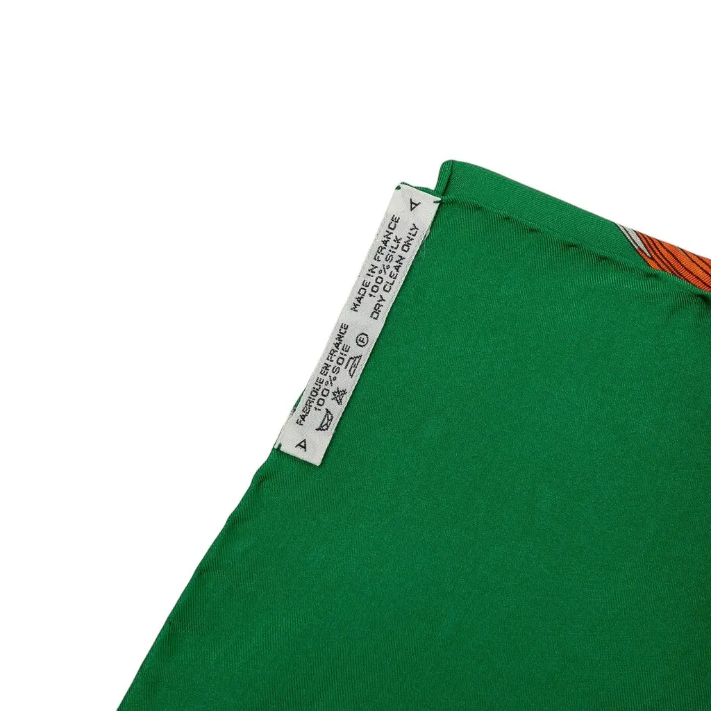 Hermès Tournez Manege Silk Scarf 90 Pink Silk Good - Inside View