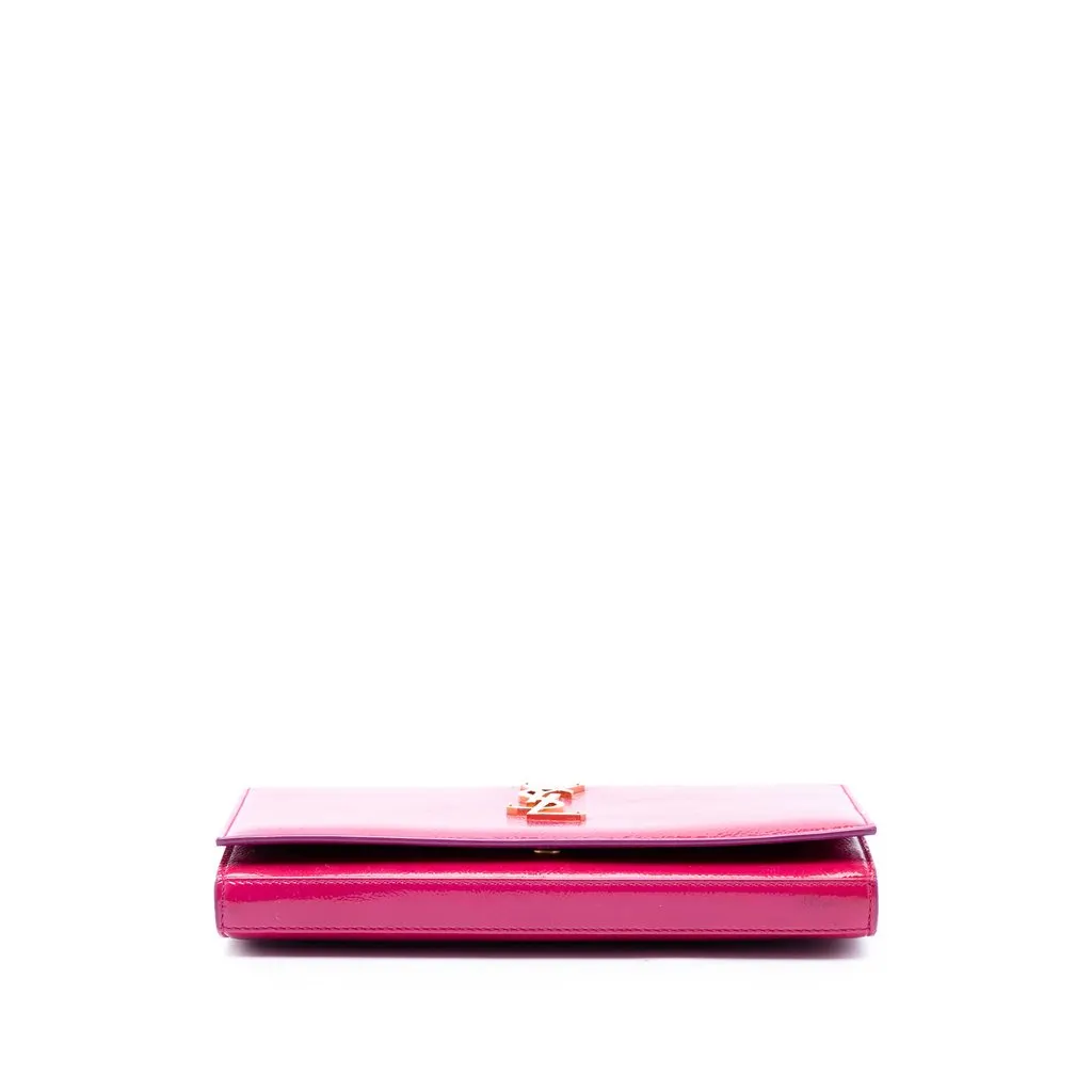 Saint Laurent Patent Monogram Kate Wallet on Chain Pink Leather Very good - Inside View