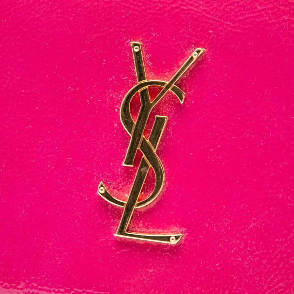 Saint Laurent Patent Monogram Kate Wallet on Chain Pink Leather Very good - Box View