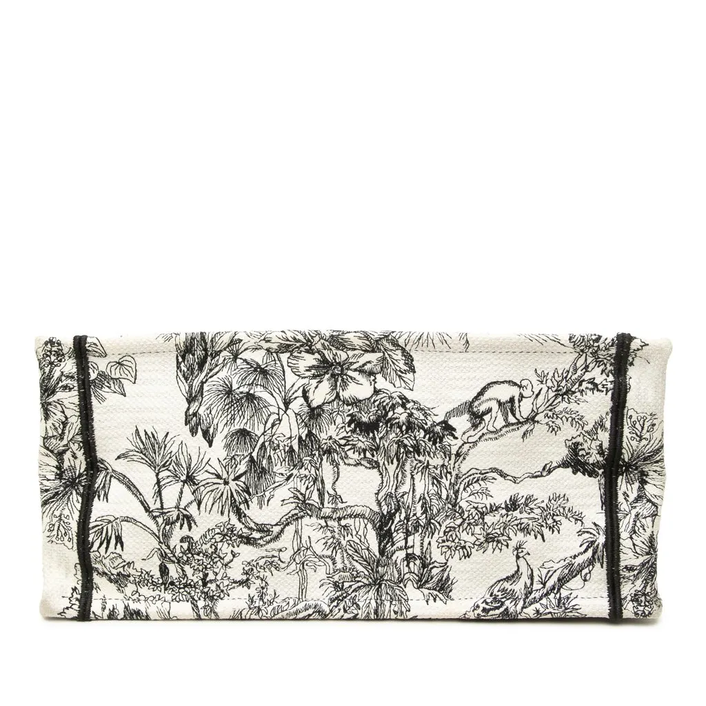 Dior Medium Embroidered Canvas Toile De Jouy Book Tote White Canvas Very good - Inside View