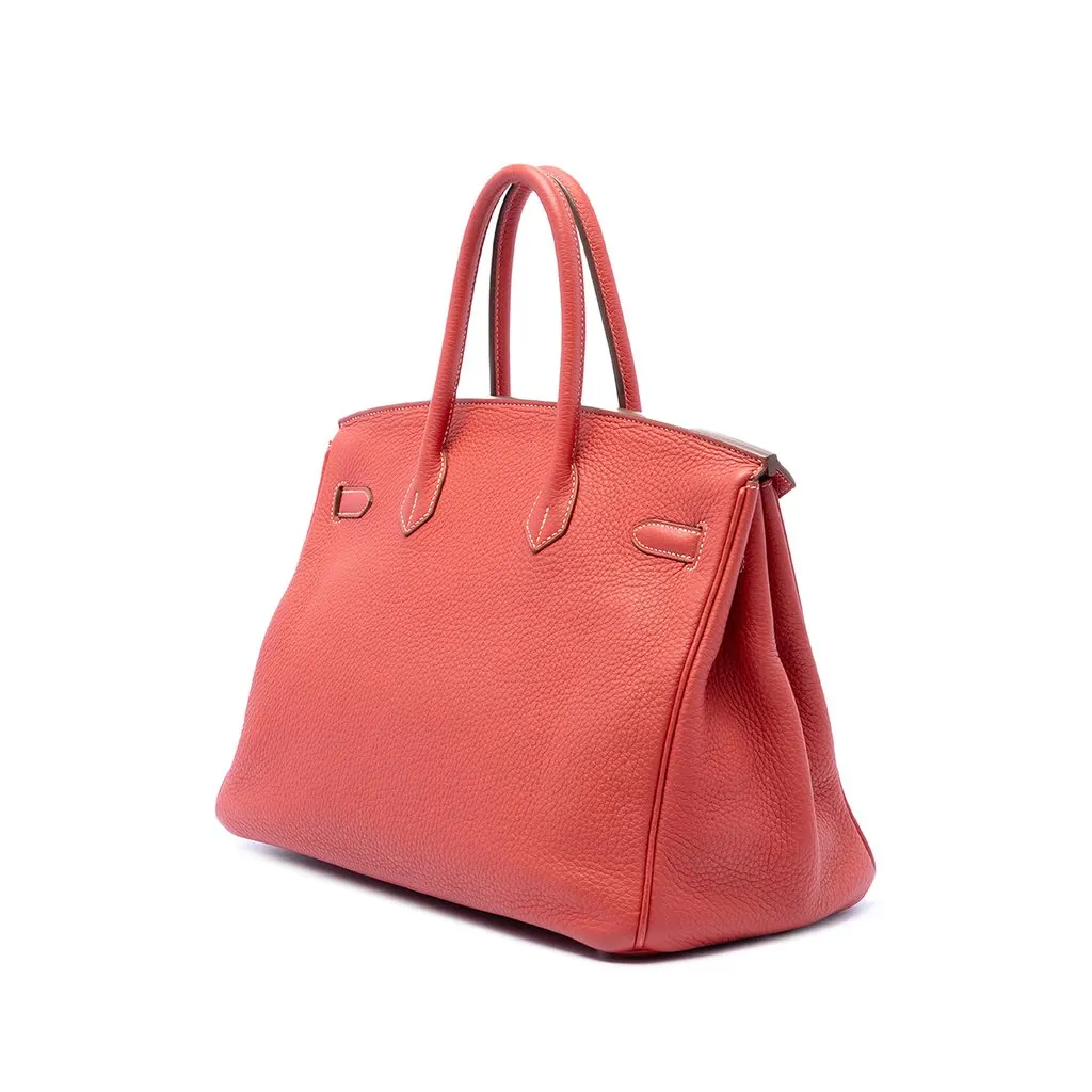 Hermès Clemence Birkin Retourne 35 Red Leather Very good - Back View