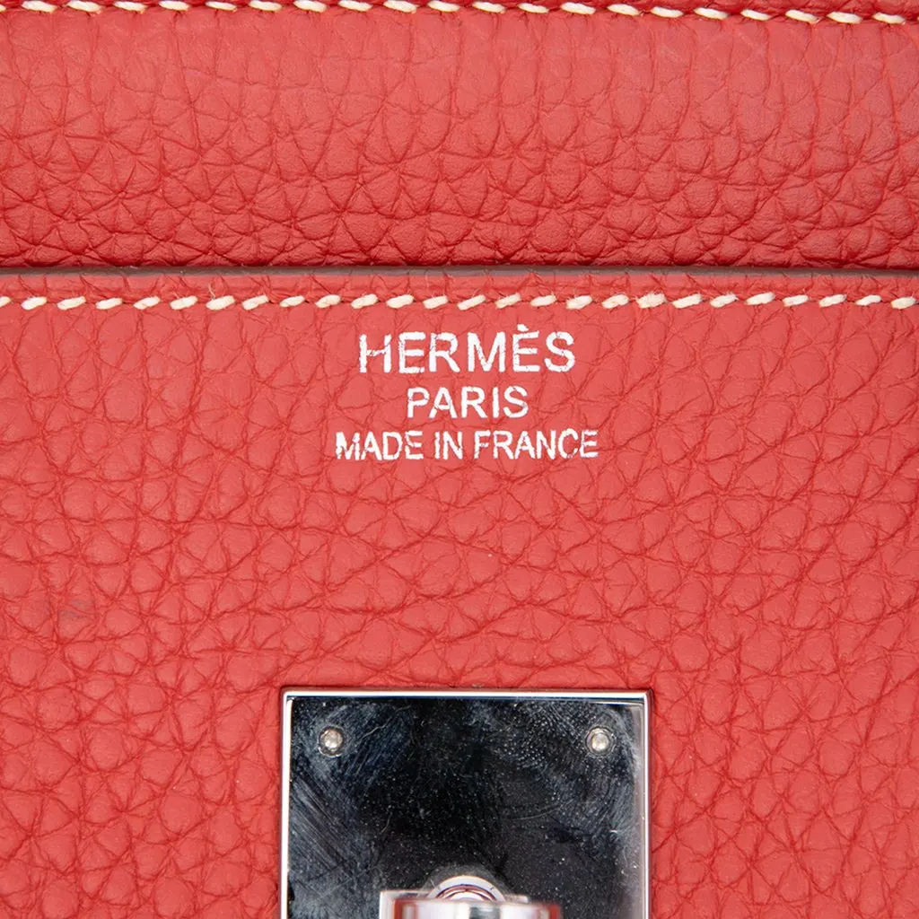 Hermès Clemence Birkin Retourne 35 Red Leather Very good - Box View