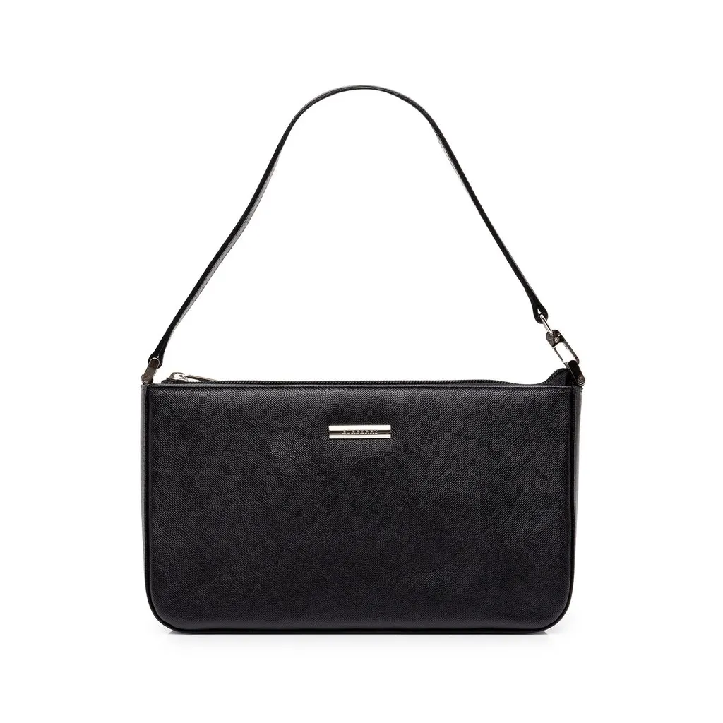 Burberry Leather Shoulder Bag Black Leather Very good - Front View
