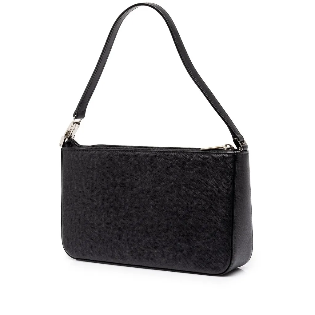 Burberry Leather Shoulder Bag Black Leather Very good - Back View