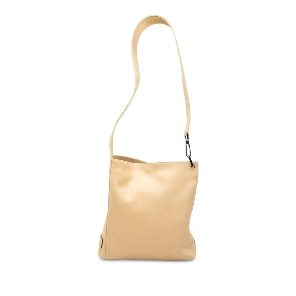 Gucci Calfskin Shoulder Bag Beige Leather Very good - Front View