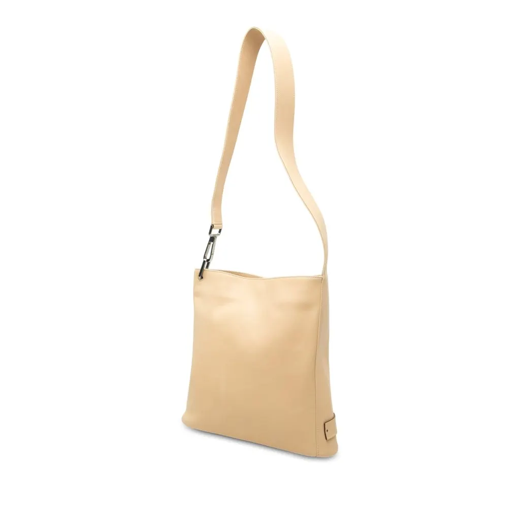 Gucci Calfskin Shoulder Bag Beige Leather Very good - Back View