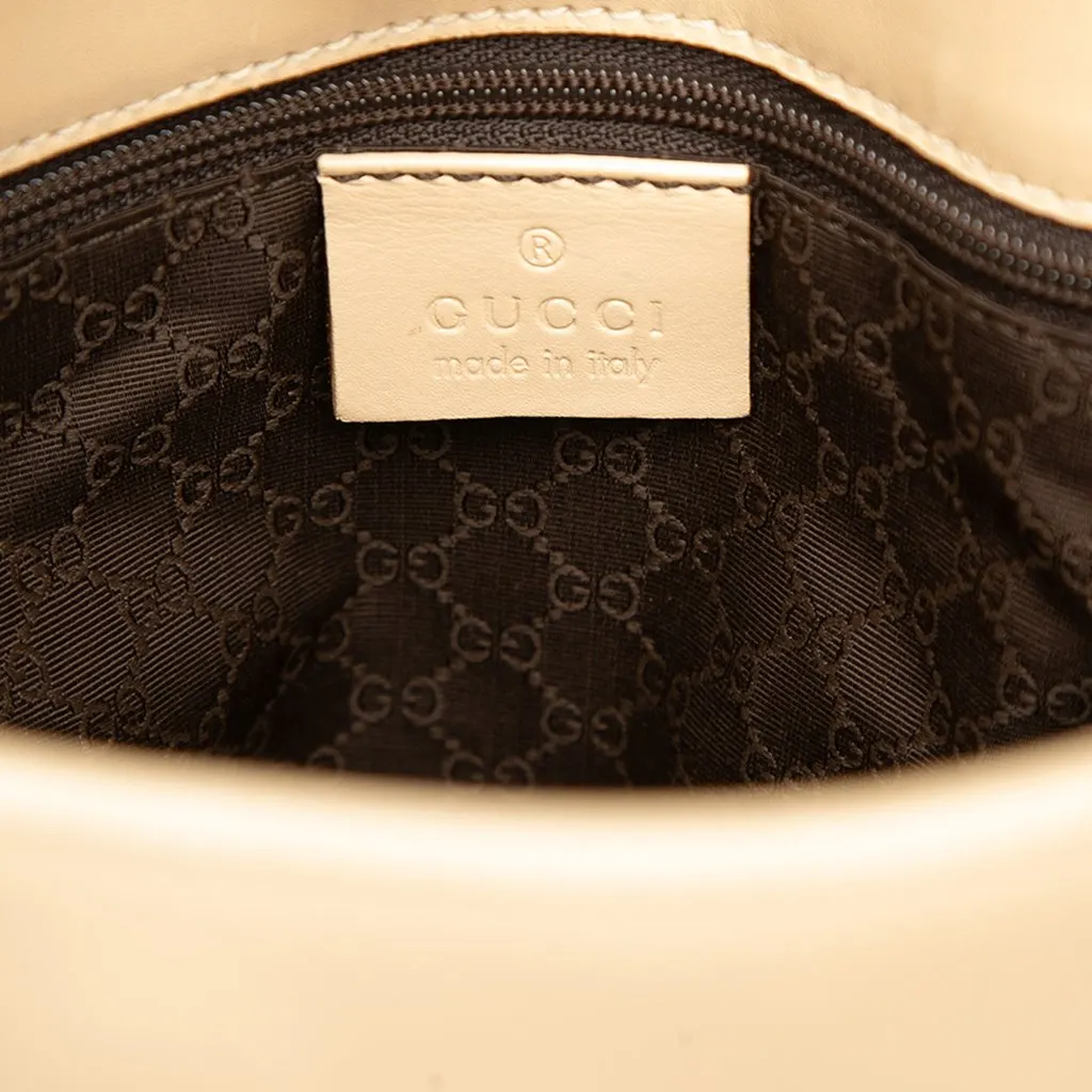 Gucci Calfskin Shoulder Bag Beige Leather Very good - Box View