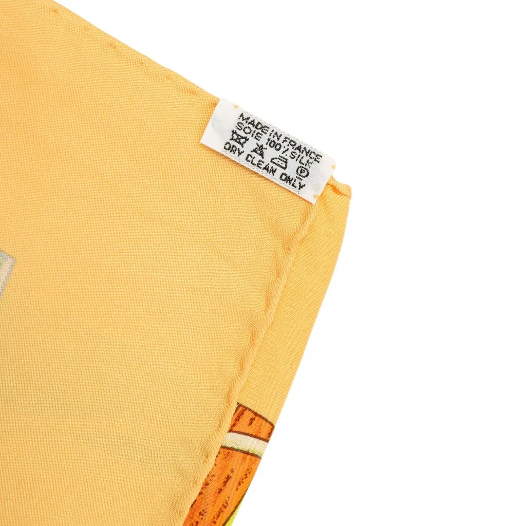 Hermès Jardin Creole Silk Scarf 90 Orange Silk Very good - Model View