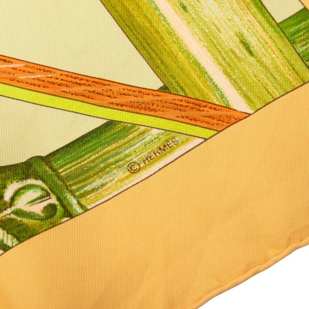 Hermès Jardin Creole Silk Scarf 90 Orange Silk Very good - Box View