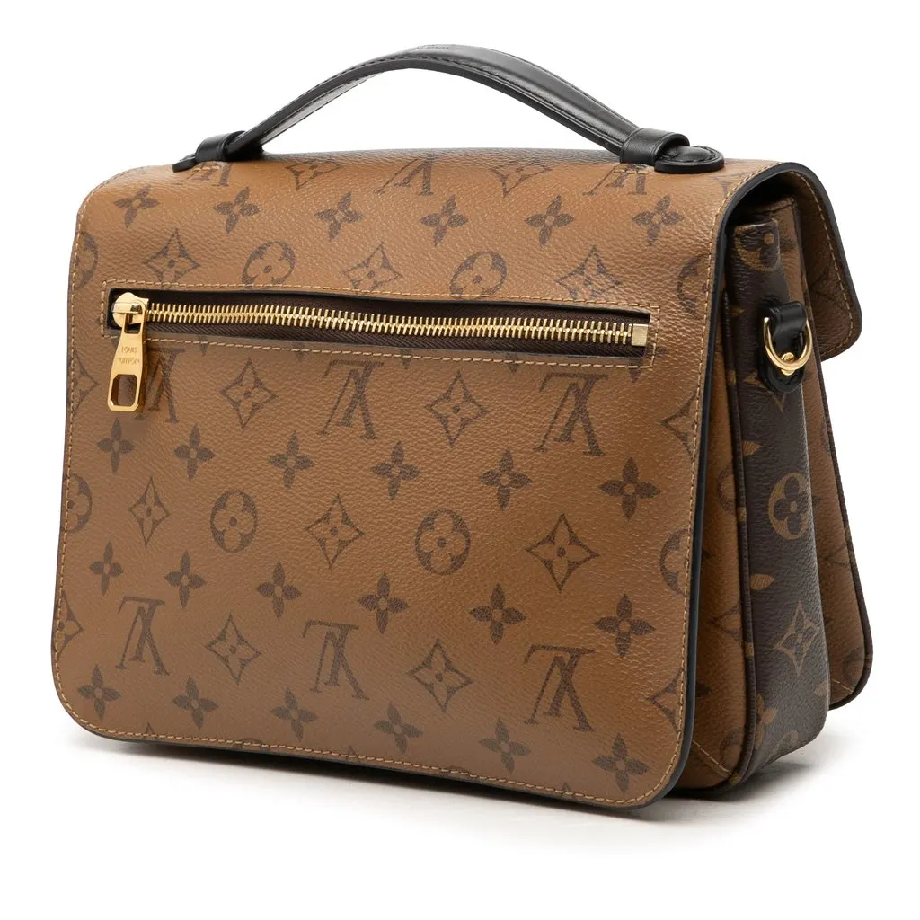 Louis Vuitton Monogram Reverse Pochette Metis Brown Canvas Good - Back View