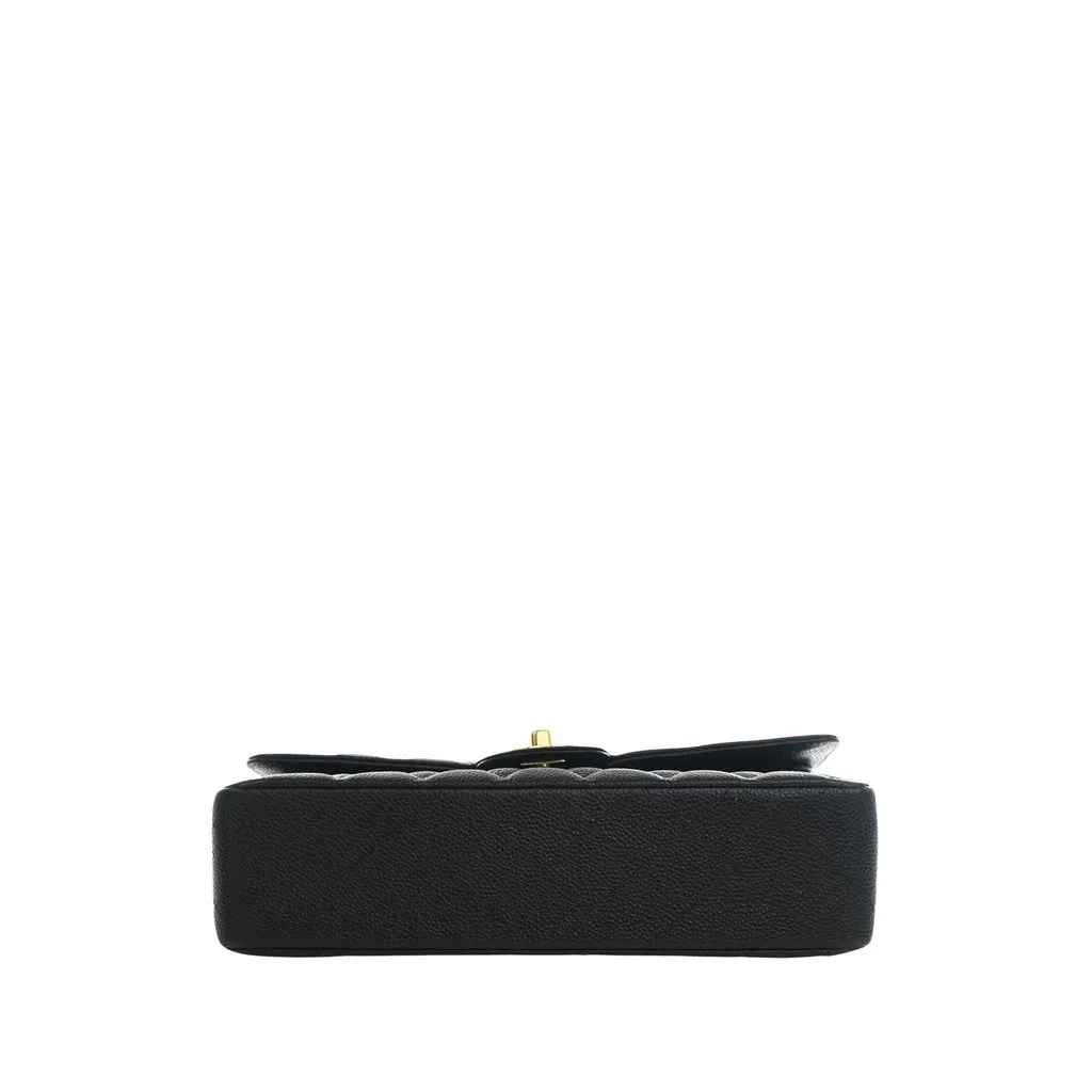 Chanel Medium Classic Caviar Double Flap Black Leather Very good - Inside View
