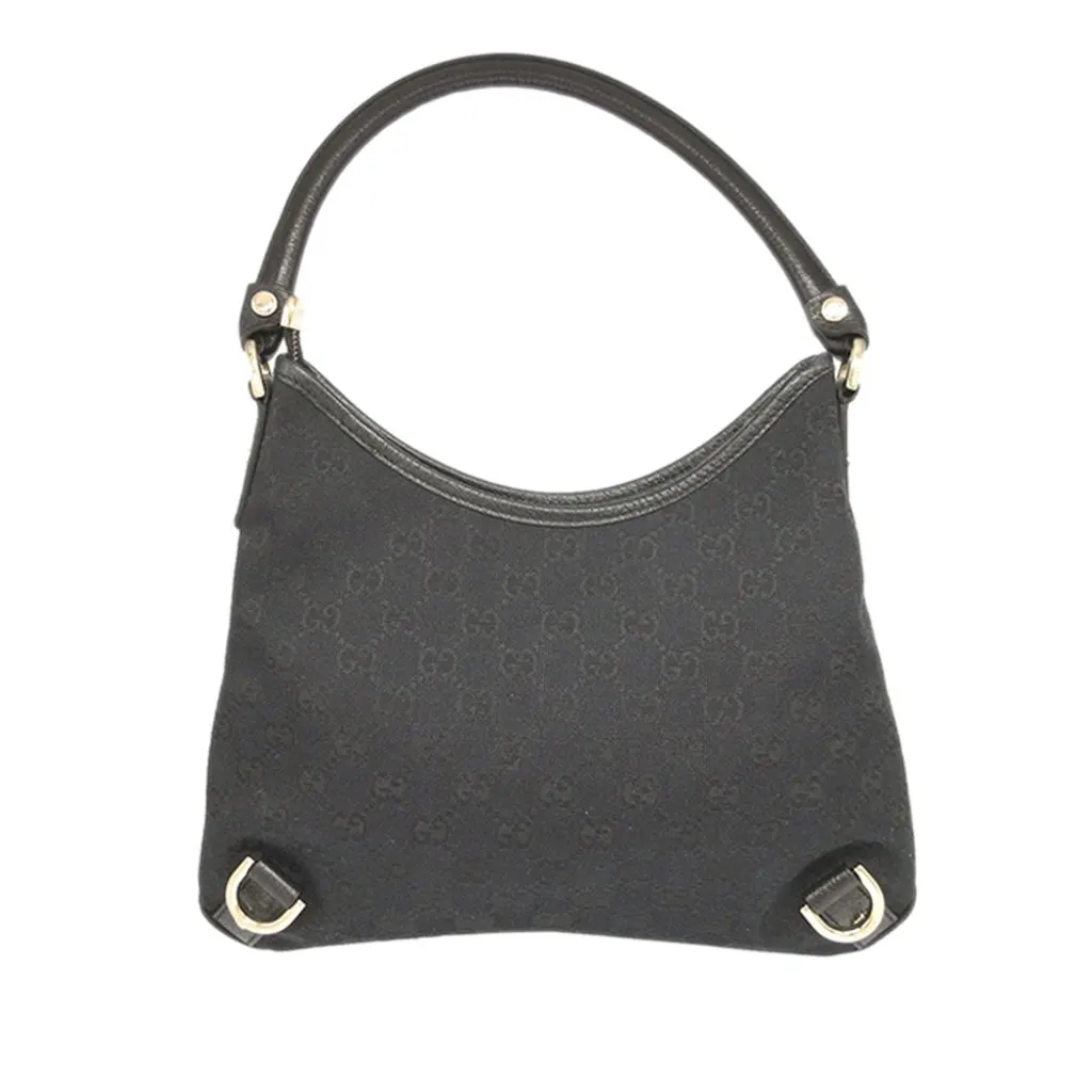 Gucci GG Canvas Abbey D Ring Shoulder Bag Black Very good - Back View