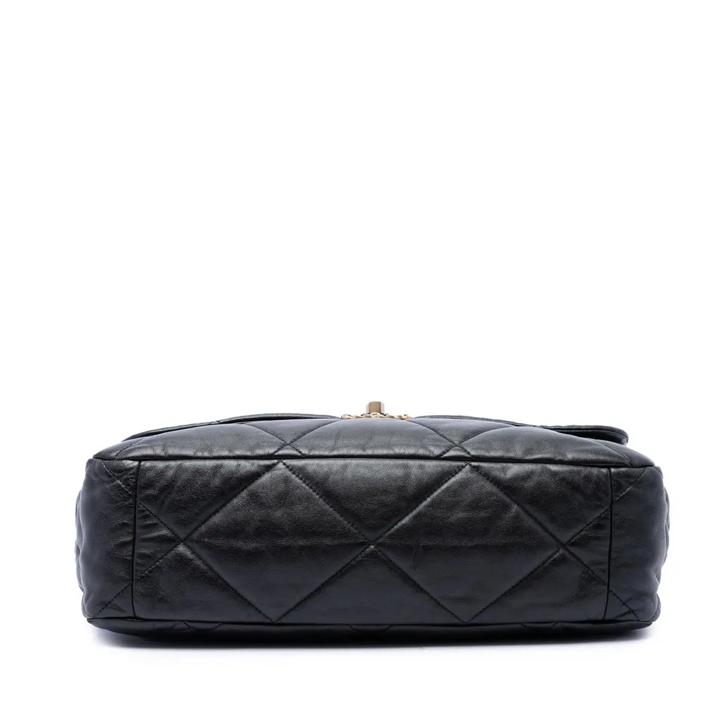 Chanel Maxi Lambskin 19 Flap Black Leather Very good - Inside View