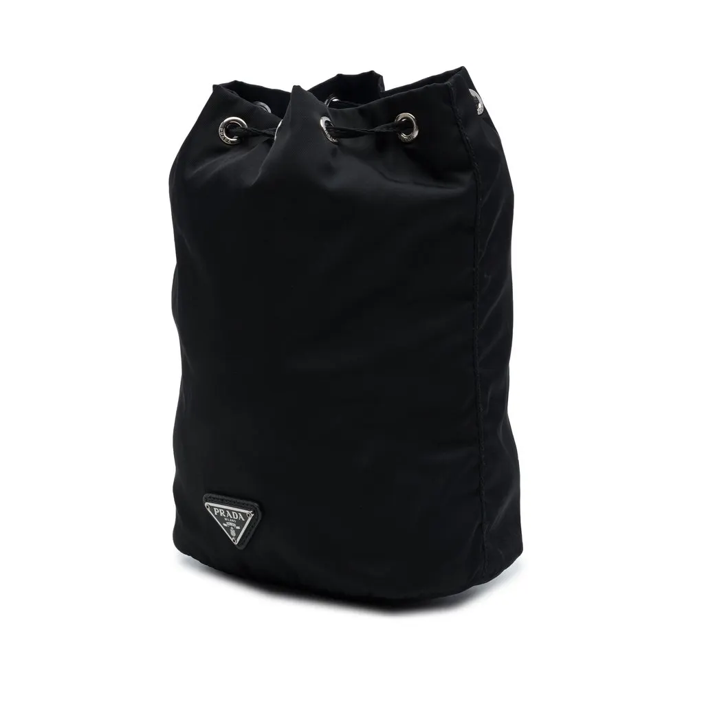 Prada Universal Studios Tessuto Frankenstein Heart Drawstring Pouch Black Polyamide Very good - Back View