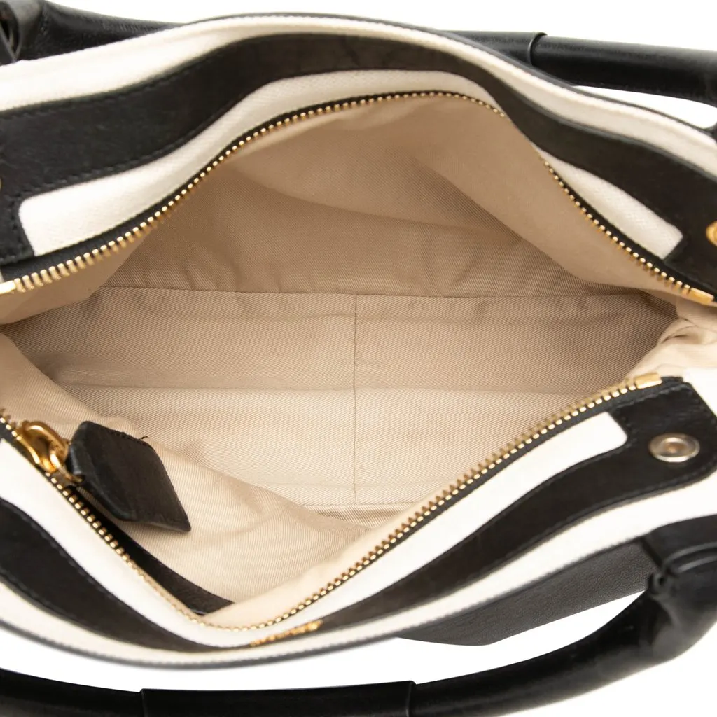 Chloé Grained Calfskin Margaret Satchel Black Leather Good - Model View