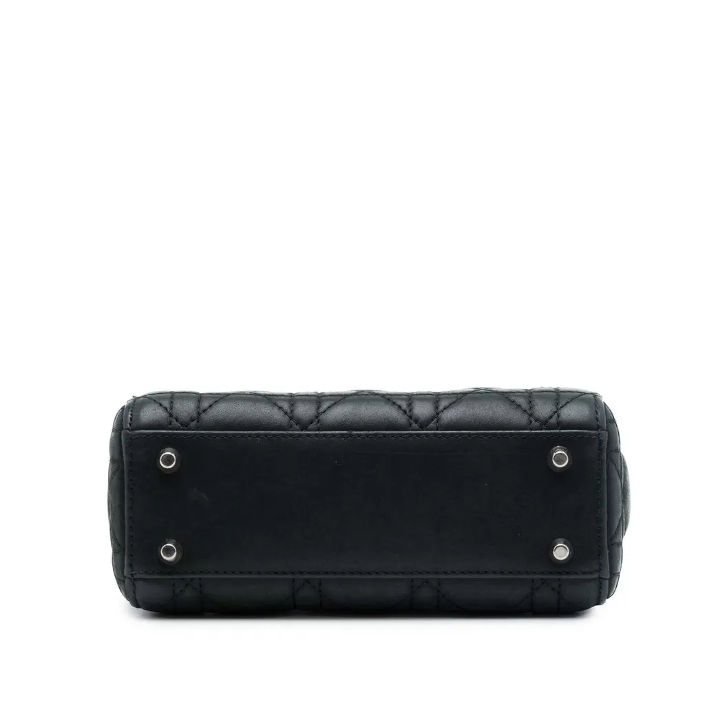 Dior Mini Iridescent Lambskin Cannage Lady Dior Black Leather Very good - Inside View