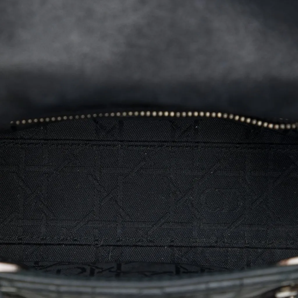 Dior Mini Iridescent Lambskin Cannage Lady Dior Black Leather Very good - Model View