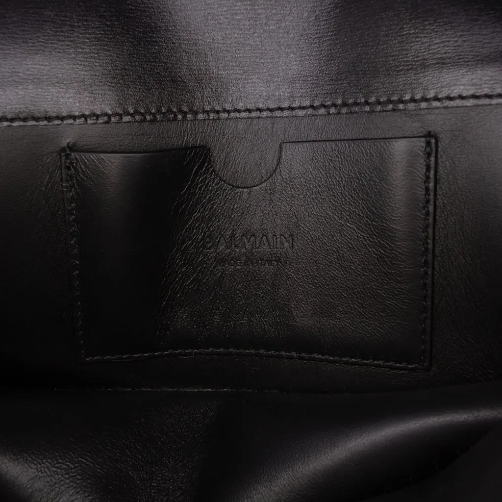 Balmain Mini Leather Trimmed Monogram Jacquard 1945 Heritage Crossbody Black Very good - Box View