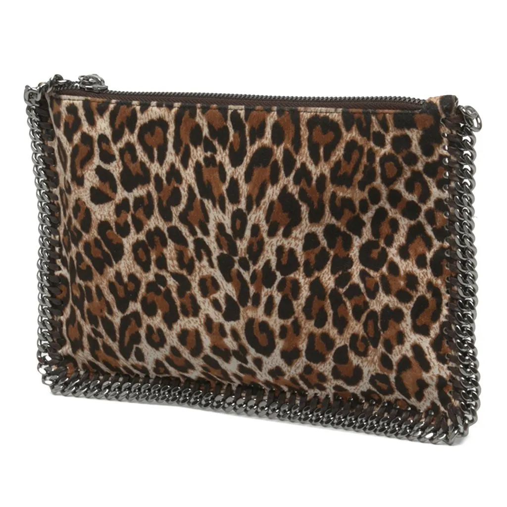 Stella McCartney Falabella Leopard Print Shaggy Deer Shoulder Bag Brown Polyester Good - Back View