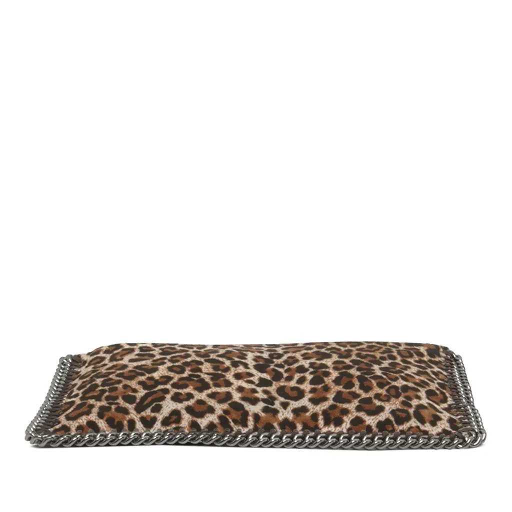 Stella McCartney Falabella Leopard Print Shaggy Deer Shoulder Bag Brown Polyester Good - Inside View