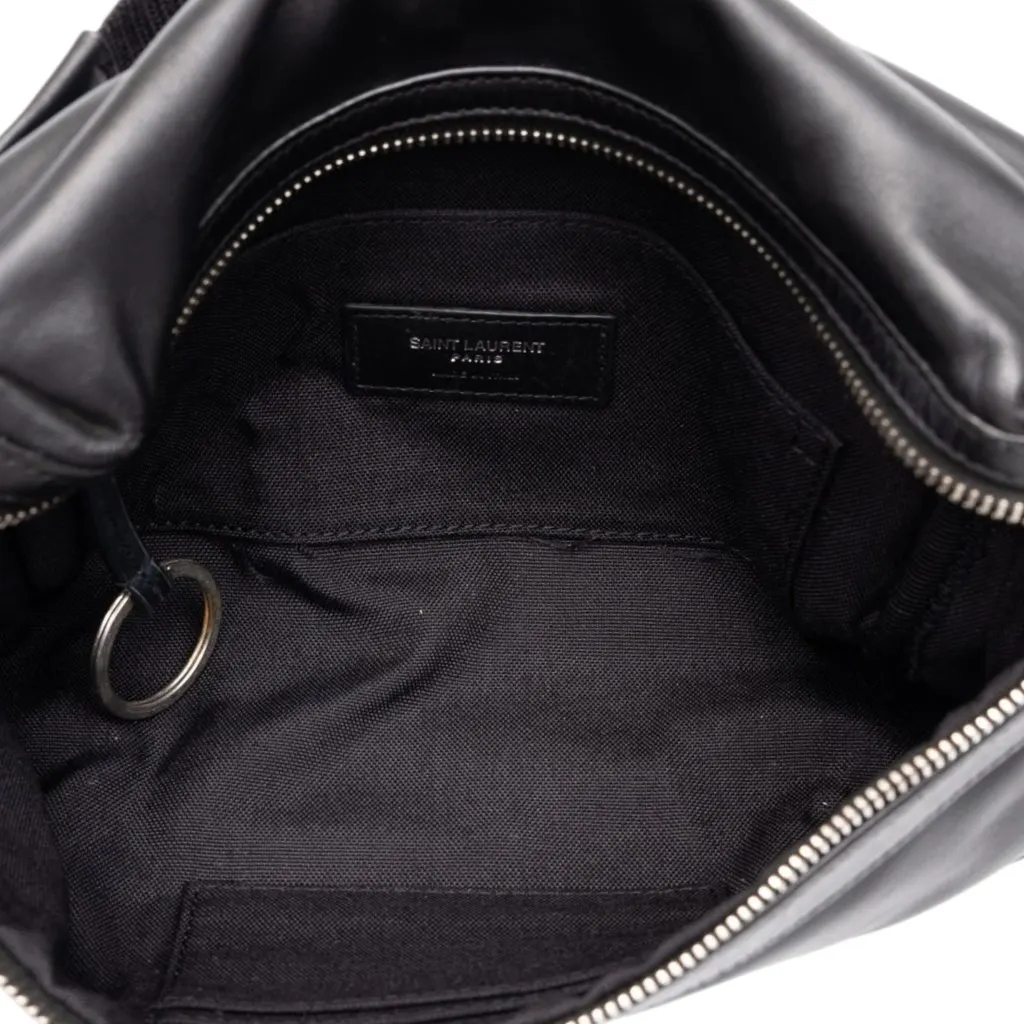 Saint Laurent Leather City Belt Bag Black Leather Good - Model View