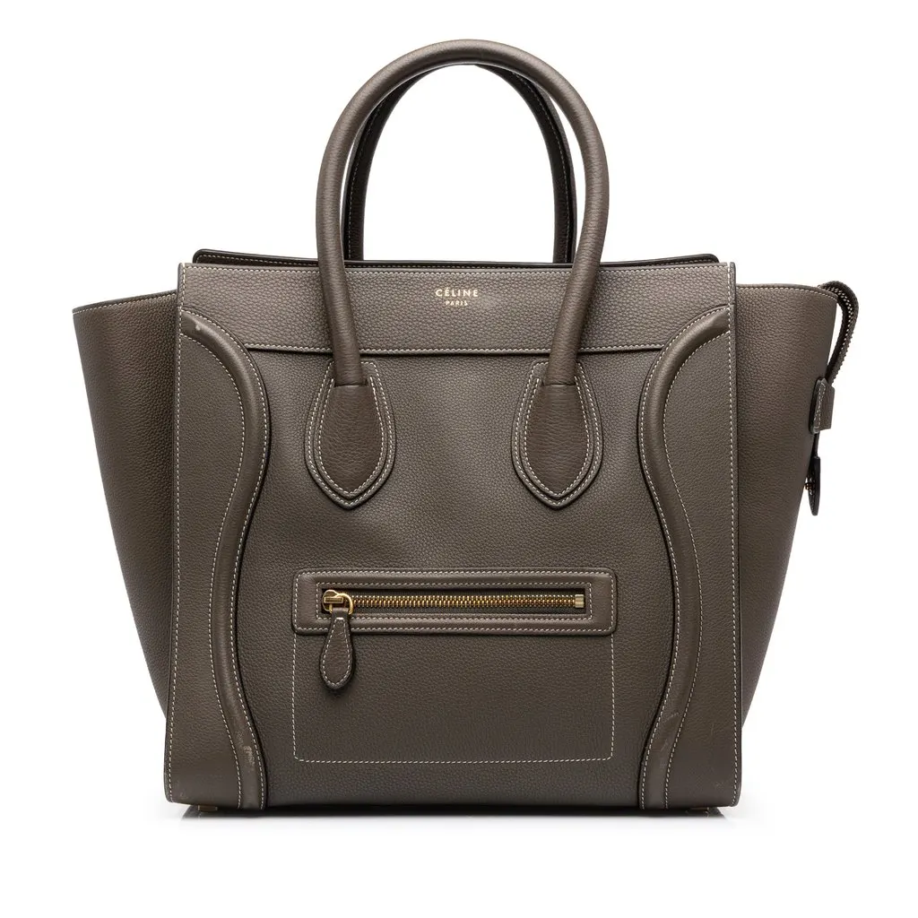 Celine Mini Grained Calfskin Luggage Tote MultiColor Leather Very good - Front View