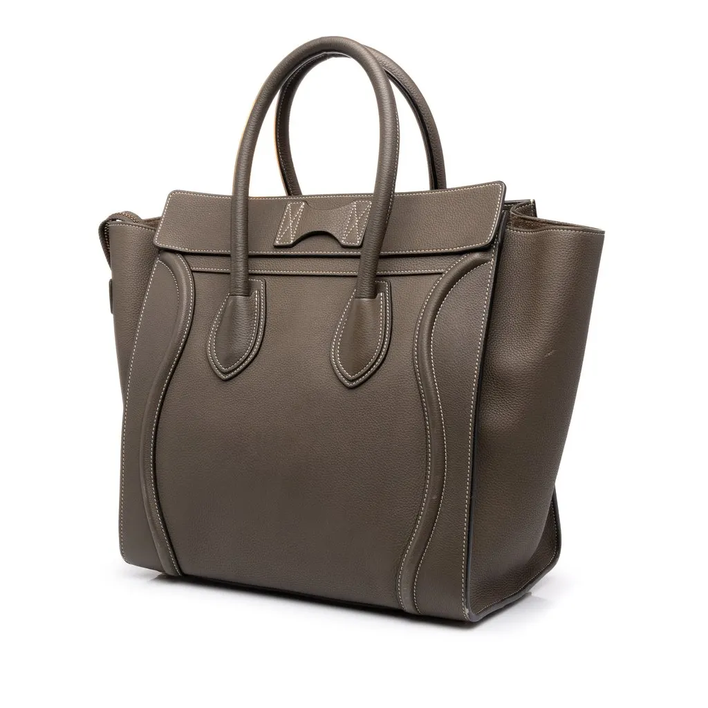Celine Mini Grained Calfskin Luggage Tote MultiColor Leather Very good - Back View