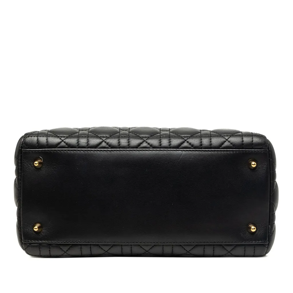 Dior Medium Lambskin Cannage Lady Dior Black Leather Very good - Inside View