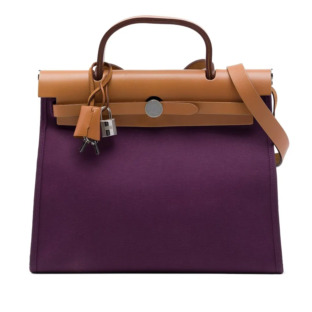 Hermès Toile Herbag Zip 31 Purple Canvas Very good - Front View