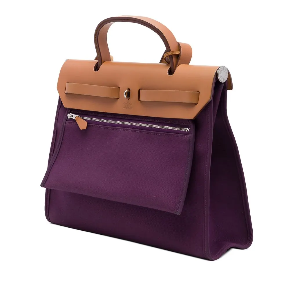 Hermès Toile Herbag Zip 31 Purple Canvas Very good - Back View