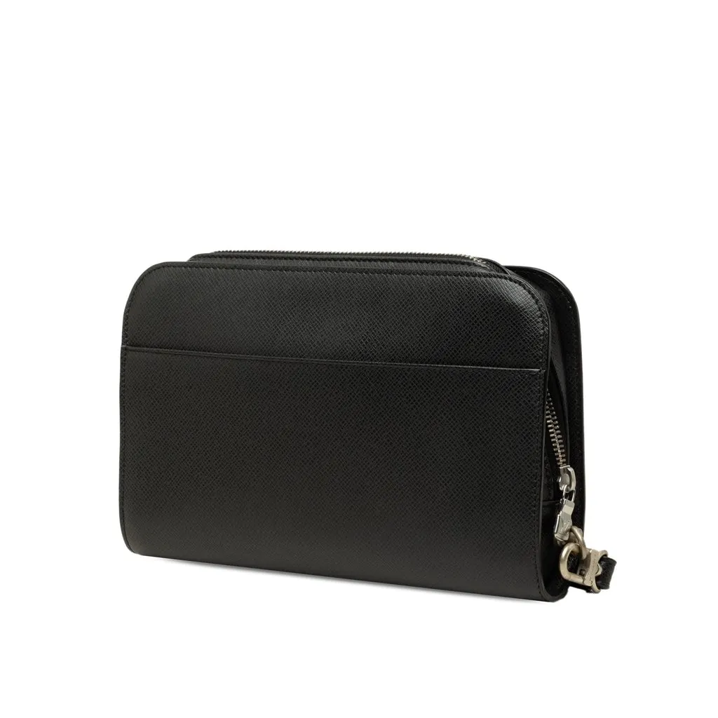 Louis Vuitton Taiga Pochette Baikal Black Leather Good - Back View