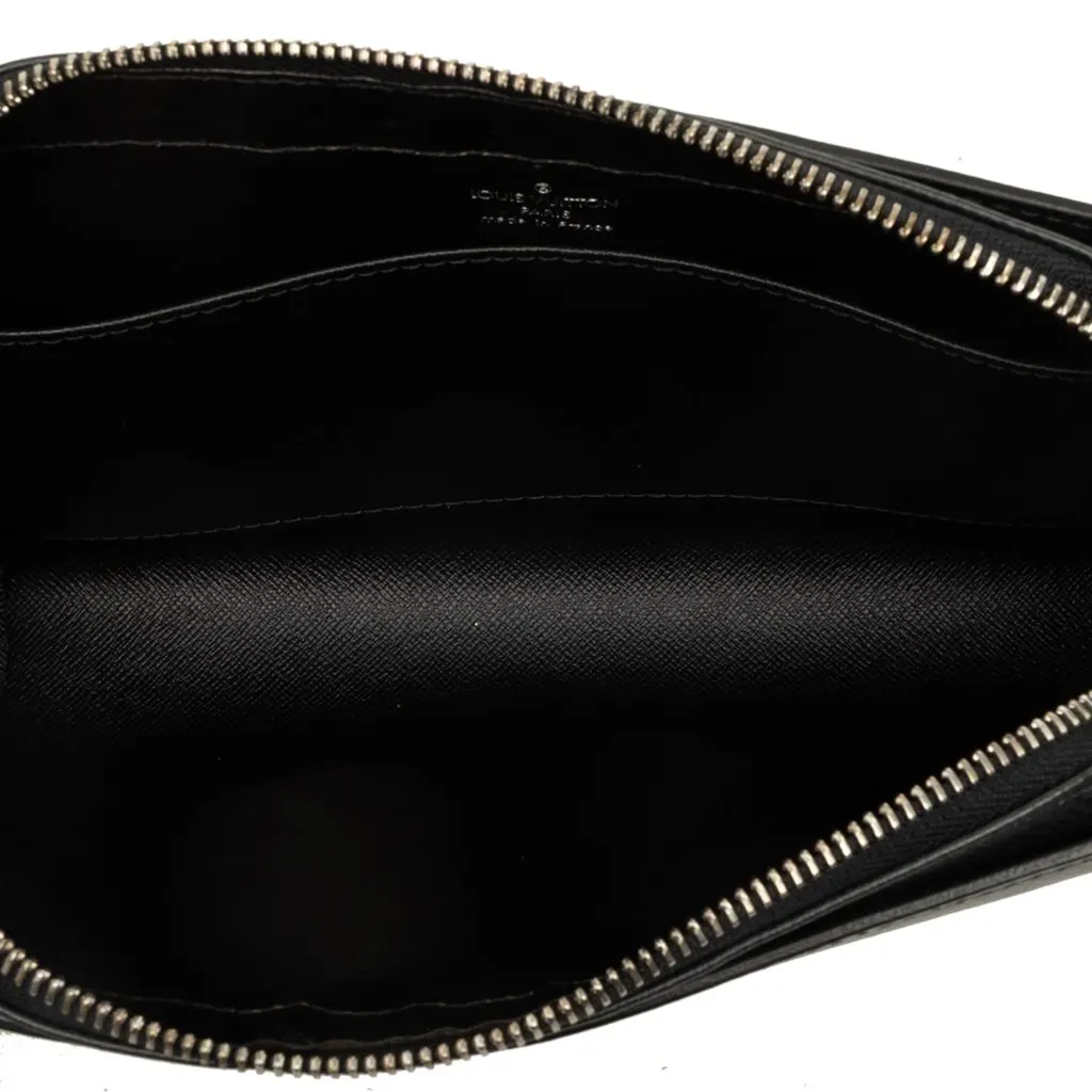 Louis Vuitton Taiga Pochette Baikal Black Leather Good - Model View