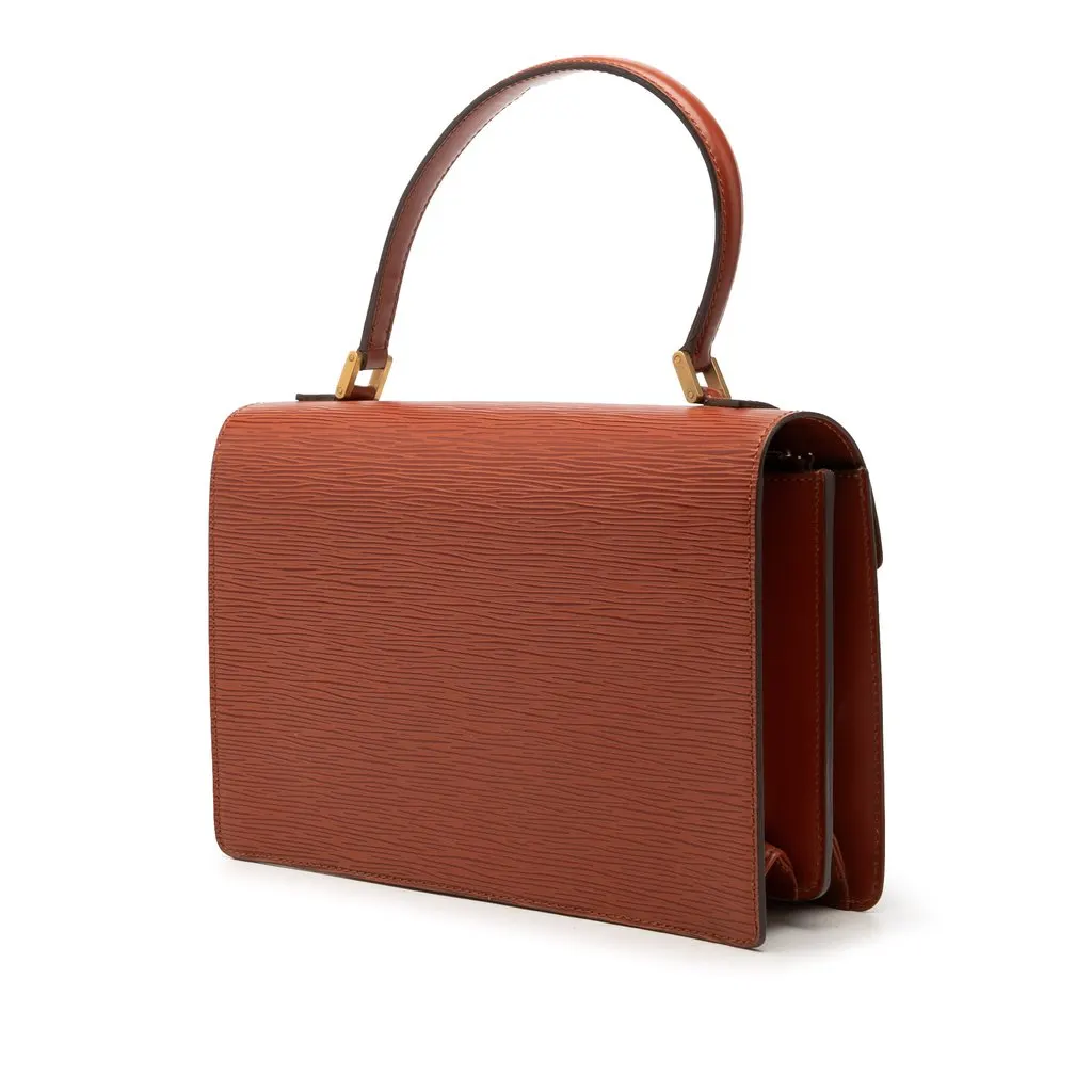 Louis Vuitton Epi Concorde Handbag Brown Leather Good - Back View