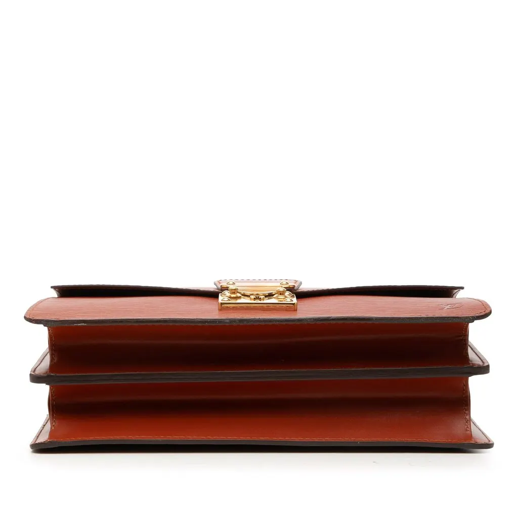 Louis Vuitton Epi Concorde Handbag Brown Leather Good - Inside View