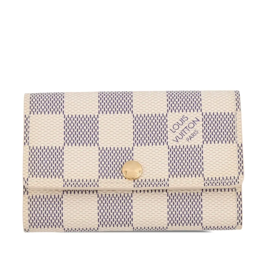 Louis Vuitton Damier Azur 6 Key Holder White Canvas Good - Front View