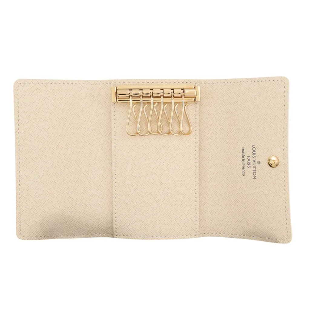 Louis Vuitton Damier Azur 6 Key Holder White Canvas Good - Model View
